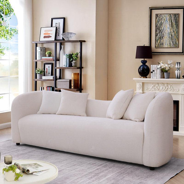 Serene Simplicity: 3-Seater Linen Sofa in Beige By Alhome - Zrafh.com - Your Destination for Baby & Mother Needs in Saudi Arabia