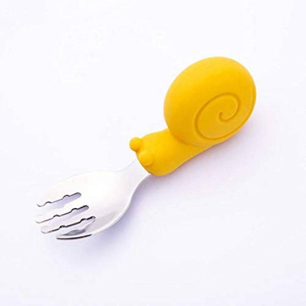 Citron Toddler Snail Fork And Spoon Set With Case - Yellow - ZRAFH