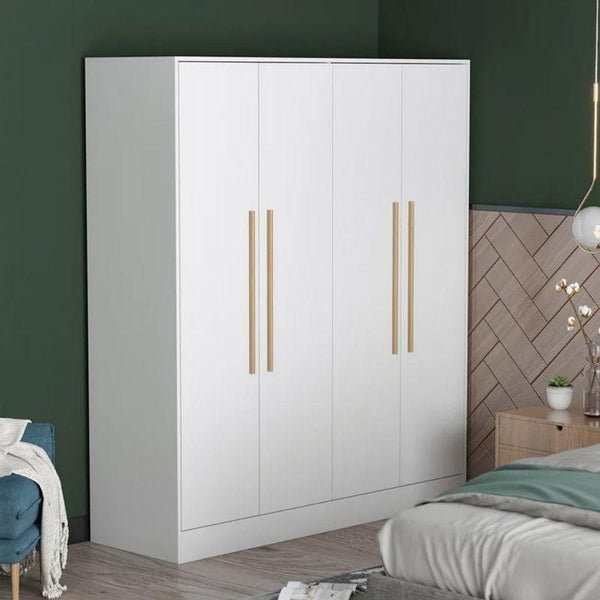 White Wardrobe with 4 Doors By Alhome - Zrafh.com - Your Destination for Baby & Mother Needs in Saudi Arabia