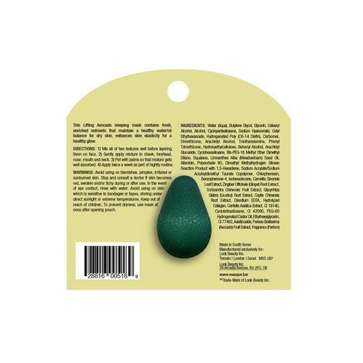 Masque Bar In Gredients Avocado Sleeping Mask - Zrafh.com - Your Destination for Baby & Mother Needs in Saudi Arabia