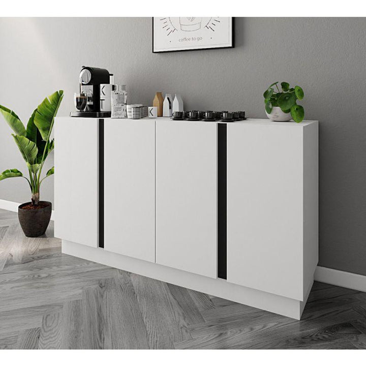 White Coffee Corner with 4 Doors By Alhome - Zrafh.com - Your Destination for Baby & Mother Needs in Saudi Arabia