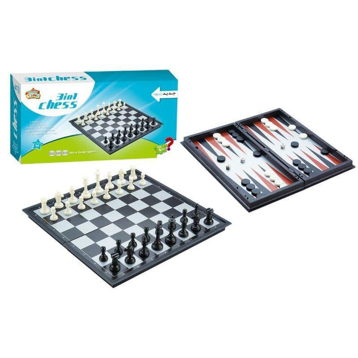Magnetic Chess and Backgammon Game Set - 48x32x42 cm - 36-834737 - ZRAFH