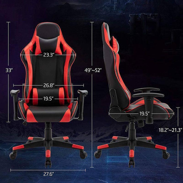 High Back Ergonomic Tsunami Gaming Chair - 29.7x21x21 cm - 27-55-8888- Black & Red - ZRAFH