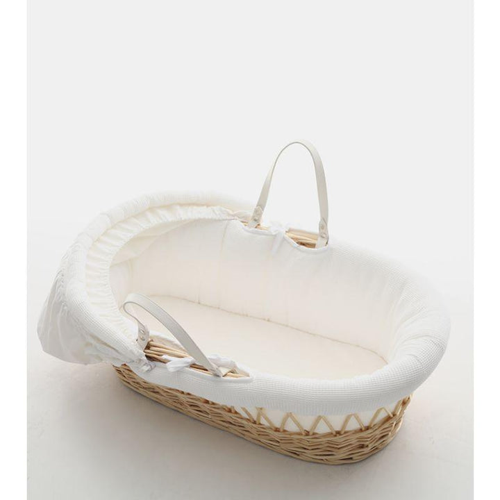 Teknum Infant Wicker Moses Basket With White Waffle Beddings - Zrafh.com - Your Destination for Baby & Mother Needs in Saudi Arabia