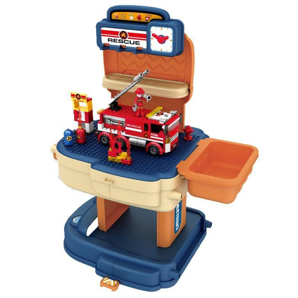 Little Story Role Play Toy Set 2In1 Fire Station With Fire Truck And Block 223 Pcs - LS_BLSB_FMBU - Zrafh.com - Your Destination for Baby & Mother Needs in Saudi Arabia