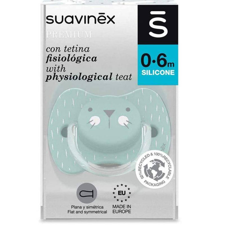 Suavinex Premium Physiological Whiskers Soother 0-6 months - Green - ZRAFH