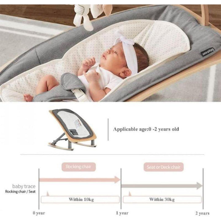 Babydream 2 In 1 foldable Rocker chair - Wooden - Zrafh.com - Your Destination for Baby & Mother Needs in Saudi Arabia