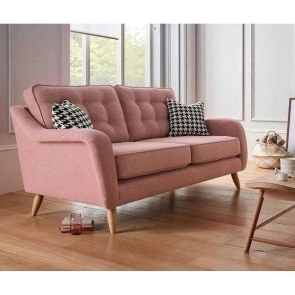 Chic Comfort in Pink: 2-Seater Linen Sofa By Alhome - Zrafh.com - Your Destination for Baby & Mother Needs in Saudi Arabia