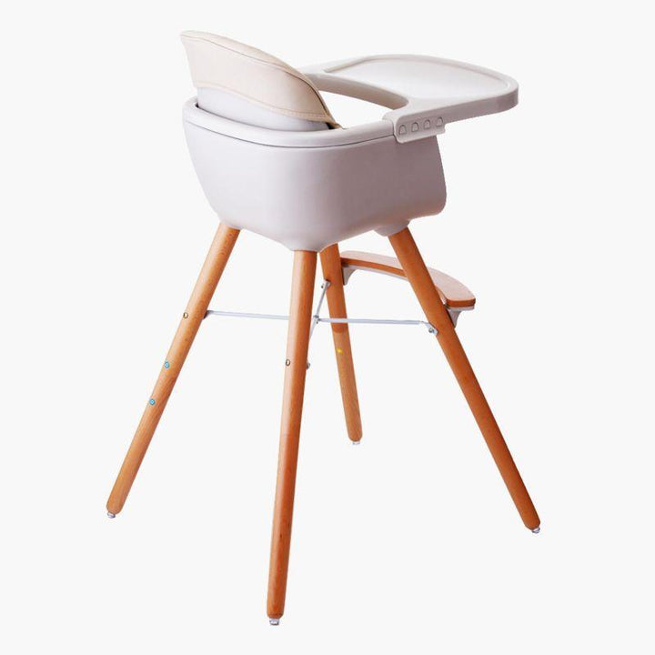 Teknum Premium Dual Height Wooden High Chair - White - Zrafh.com - Your Destination for Baby & Mother Needs in Saudi Arabia