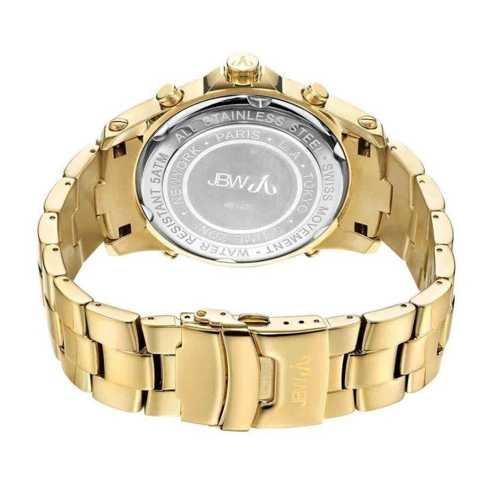 JBW Luxury Men's Jet Setter Watch - 2.34 Carats of Diamonds - Stainless Steel Band - Gold - Zrafh.com - Your Destination for Baby & Mother Needs in Saudi Arabia