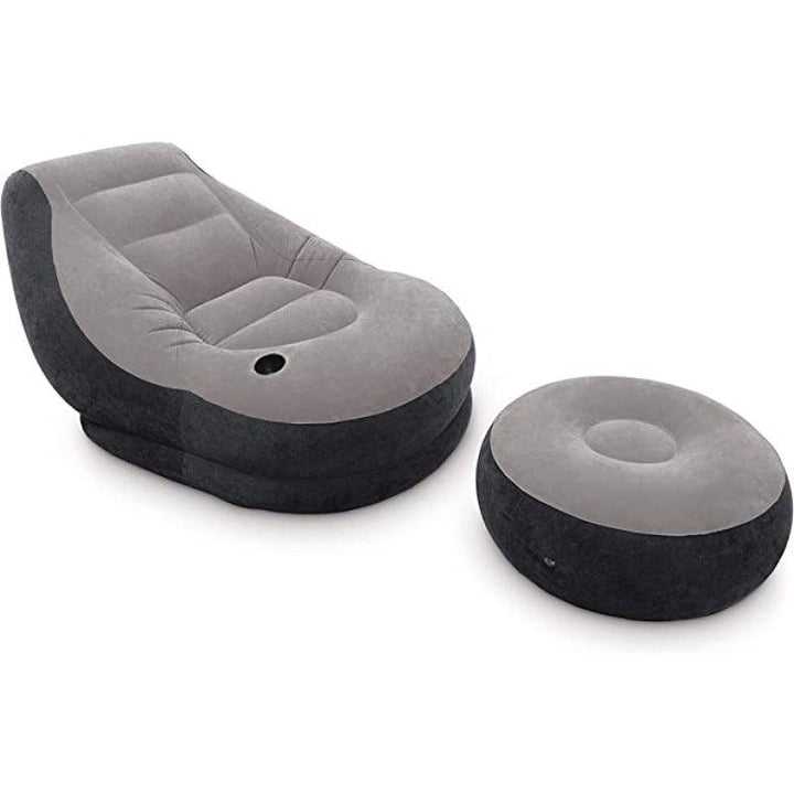Intex Ultra Lounge Inflatable Chair With Footrest - Grey - 68564 - ZRAFH
