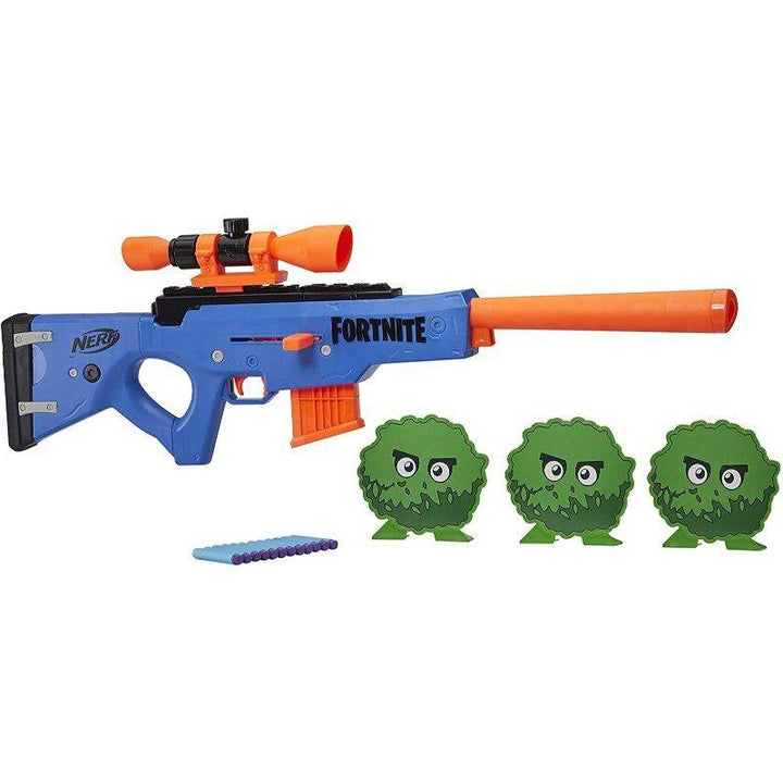 Fortnite Basr R 1x4 Shooter Toy For Kids With Trees From Nerf Blue And Orange - â€Ž76.2x6.7x31.1 cm - E8884 - ZRAFH