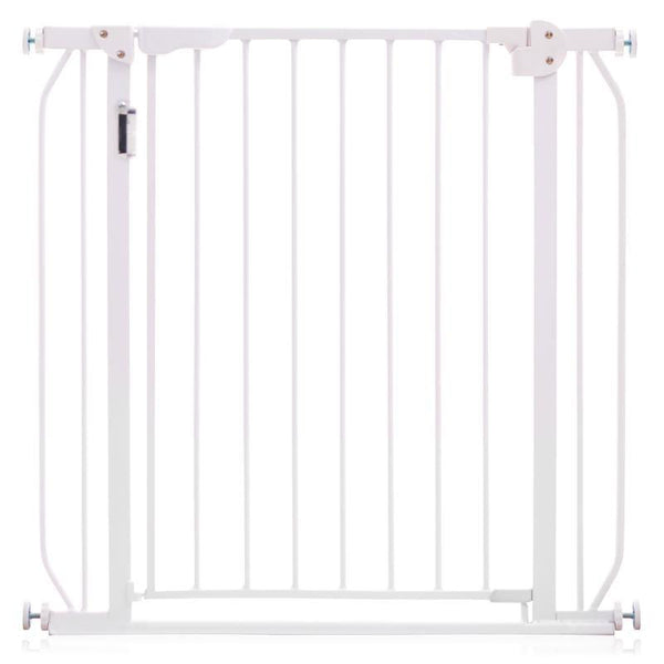 Baby Safe Metal Safety LED Gate With Extension - 30 cm - White - Zrafh.com - Your Destination for Baby & Mother Needs in Saudi Arabia