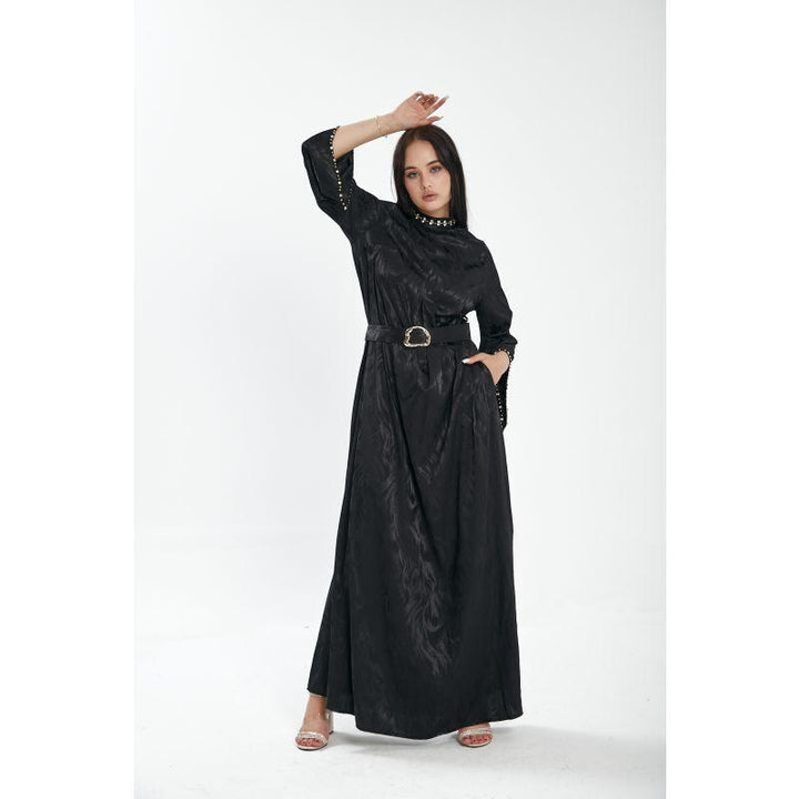 Londonella Women's Long Summer Dress With Long Sleeves And Belt - Lon100307 - Zrafh.com - Your Destination for Baby & Mother Needs in Saudi Arabia