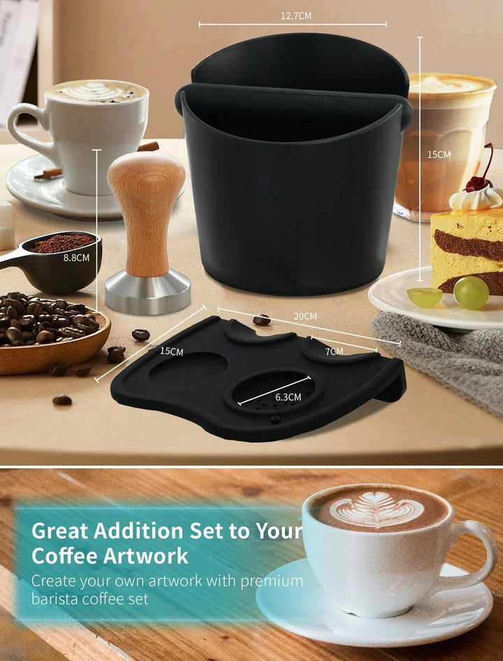 Gevi Espresso Machine Accessories - Knock Box for Espresso Coffee Grounds, Espresso Tamper and Mat, Food Safe Silicone Coffee Tamp - Zrafh.com - Your Destination for Baby & Mother Needs in Saudi Arabia