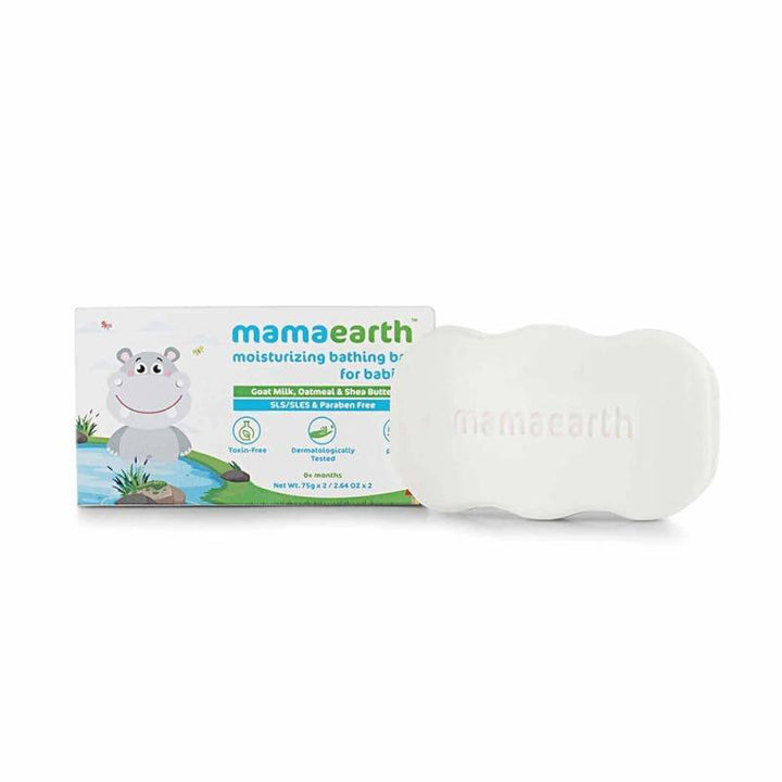 Mama earth Moisturizing Bathing bar Soap For Babies - 2 pcs - 2*75 g - ZRAFH