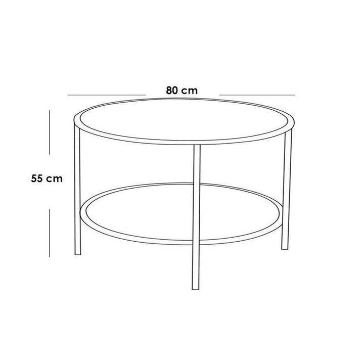 Coffee Table 80x55 cm - White & Gold By Alhome - Zrafh.com - Your Destination for Baby & Mother Needs in Saudi Arabia