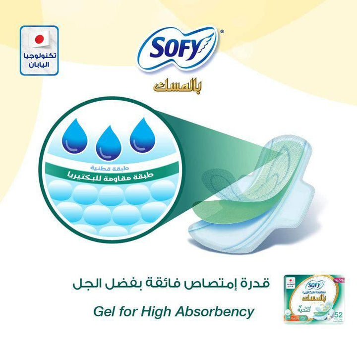 Sofy - Sanitary Napkins with Wings Antibacterial Musk - Large - 28 Pads - ZRAFH