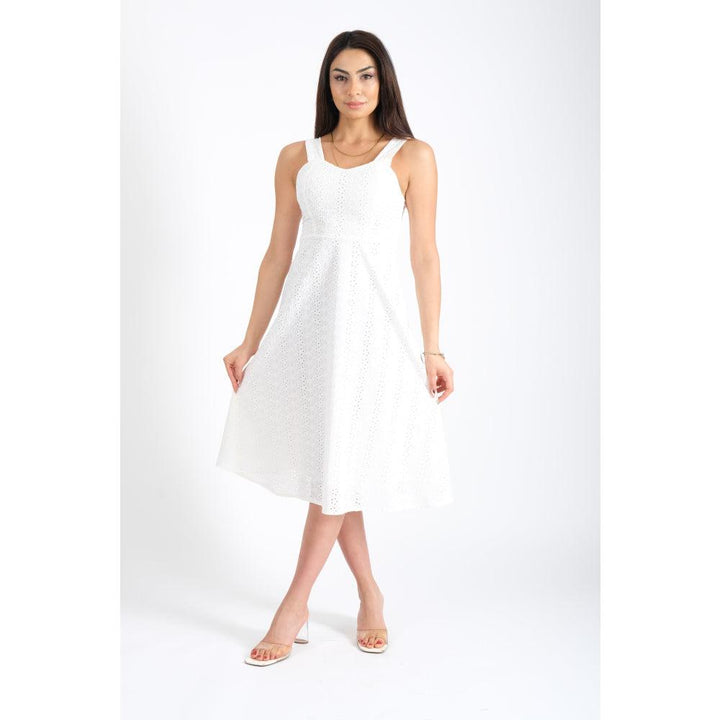 Londonella Dress with Sweetheart neck - White - 100132 - Zrafh.com - Your Destination for Baby & Mother Needs in Saudi Arabia