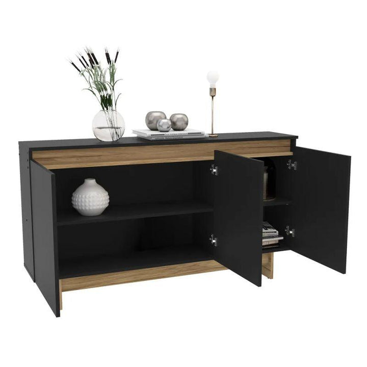 Black Console with Brown Base By Alhome - Zrafh.com - Your Destination for Baby & Mother Needs in Saudi Arabia