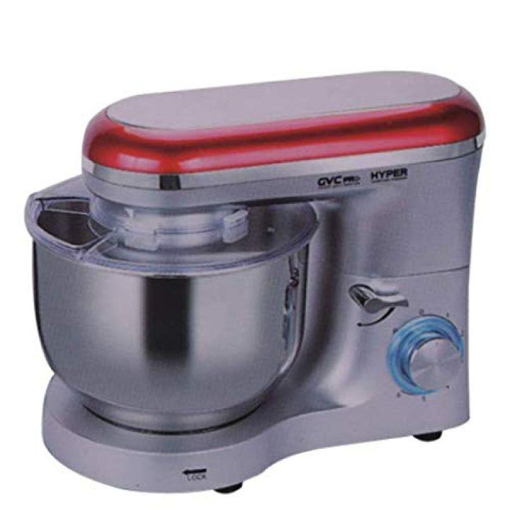 GVC Titanium Electric Stand Mixer - 6.5 Liters - 1100 Watts - Silver And Red - GVMX-1350RD-SL - ZRAFH