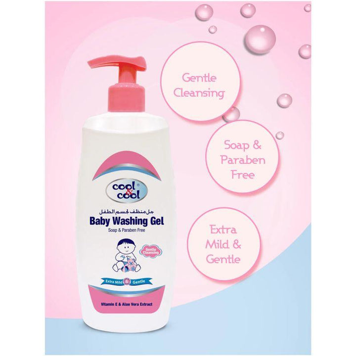 Cool & Cool Baby Washing Gel 500 ml + Free 250 ml - Pink - Zrafh.com - Your Destination for Baby & Mother Needs in Saudi Arabia