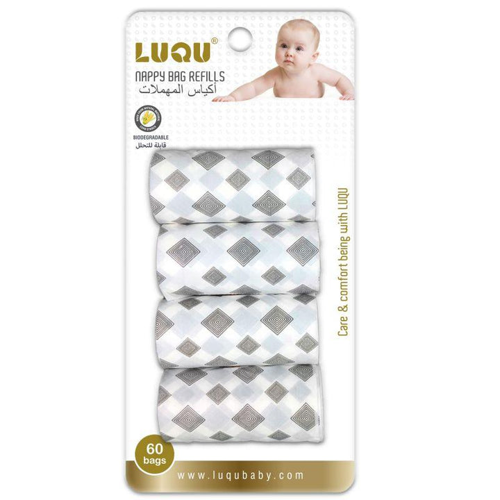 Luqu Nappy Disposable Biodegradable Bags 4 Refill Rolls - ZRAFH