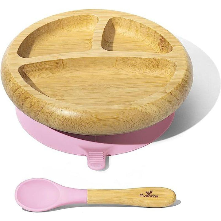 Avanchy Bamboo Suction Classic Plate + Spoon - ZRAFH