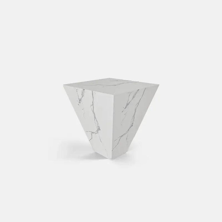 Estorio Elegance Sleek White Marble Side Table By Alhome - Zrafh.com - Your Destination for Baby & Mother Needs in Saudi Arabia