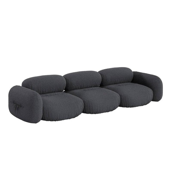 3-Seater Grey Velvet Sofa" By Alhome - Zrafh.com - Your Destination for Baby & Mother Needs in Saudi Arabia