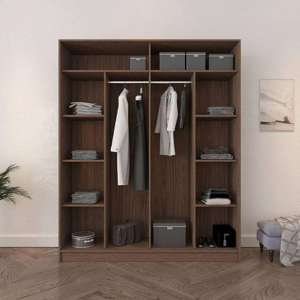 6-Door Wardrobe with 2 Drawers, Black By Alhome - Zrafh.com - Your Destination for Baby & Mother Needs in Saudi Arabia