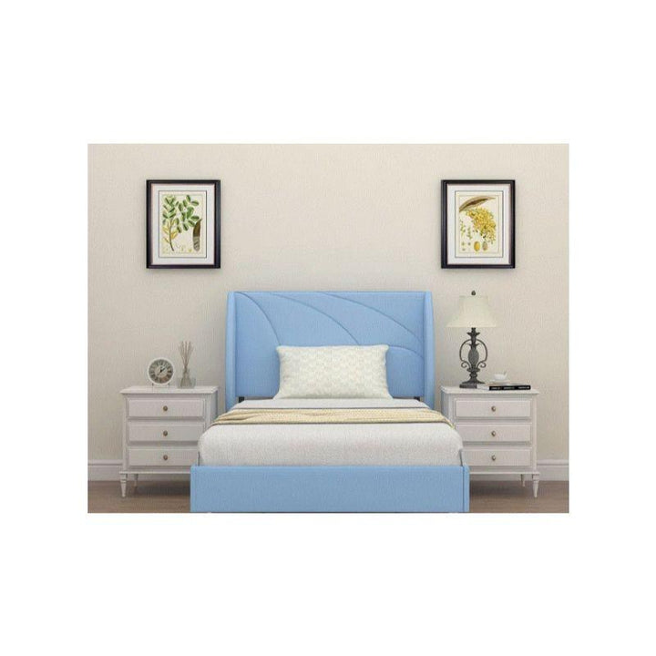 Light Blue Linen Single Bed Size 120x200 By Alhome - 110110061 - Zrafh.com - Your Destination for Baby & Mother Needs in Saudi Arabia