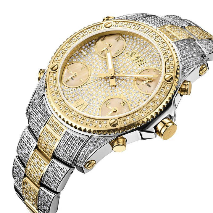 JBW Luxury Men's Jet Setter Watch - 2.34 Carats of Diamonds - Stainless Steel Band - Silver and Gold - Zrafh.com - Your Destination for Baby & Mother Needs in Saudi Arabia