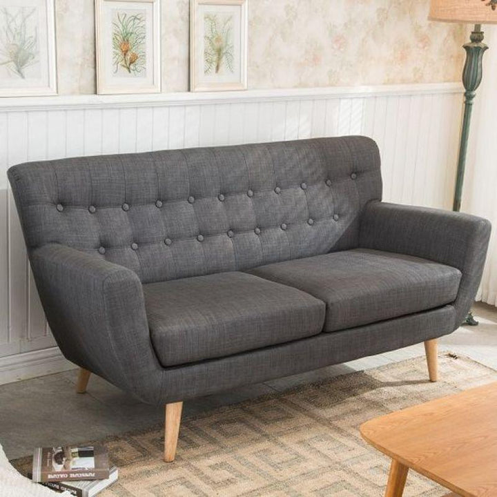 Sleek Gray Linen 3-Seater Sofa Swedish Wood By Alhome - Zrafh.com - Your Destination for Baby & Mother Needs in Saudi Arabia