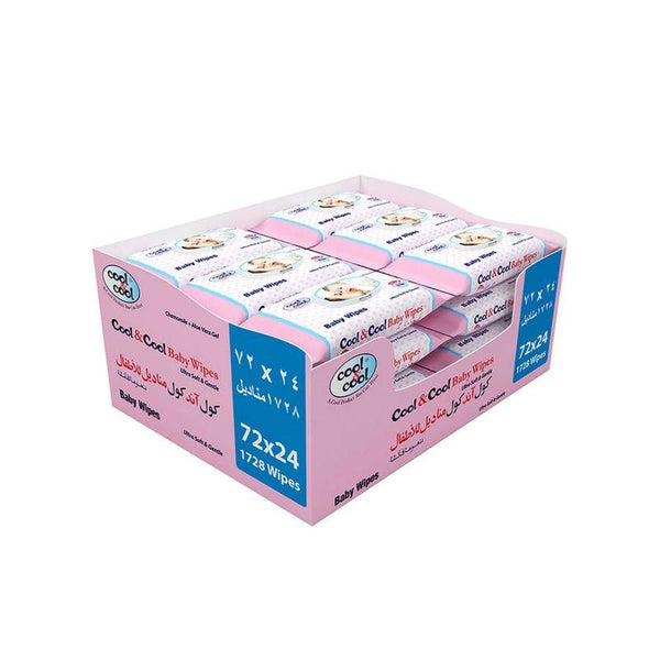Cool and Cool Baby Wipes Pack of 24 - 1728 Pieces - Zrafh.com - Your Destination for Baby & Mother Needs in Saudi Arabia