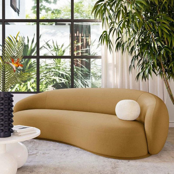 3-Seater Velvet Sofa in Rich Camel By Alhome - Zrafh.com - Your Destination for Baby & Mother Needs in Saudi Arabia