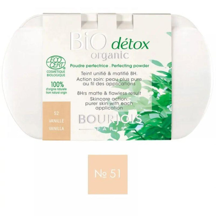 Bourjois Bio Detox Organic Compact Powder – 51 Vanille Clair - Zrafh.com - Your Destination for Baby & Mother Needs in Saudi Arabia