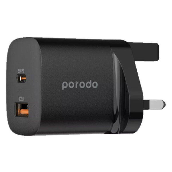 Porodo 33W Quick Charger Power Adapter - PD-FWCH008-BK - Zrafh.com - Your Destination for Baby & Mother Needs in Saudi Arabia
