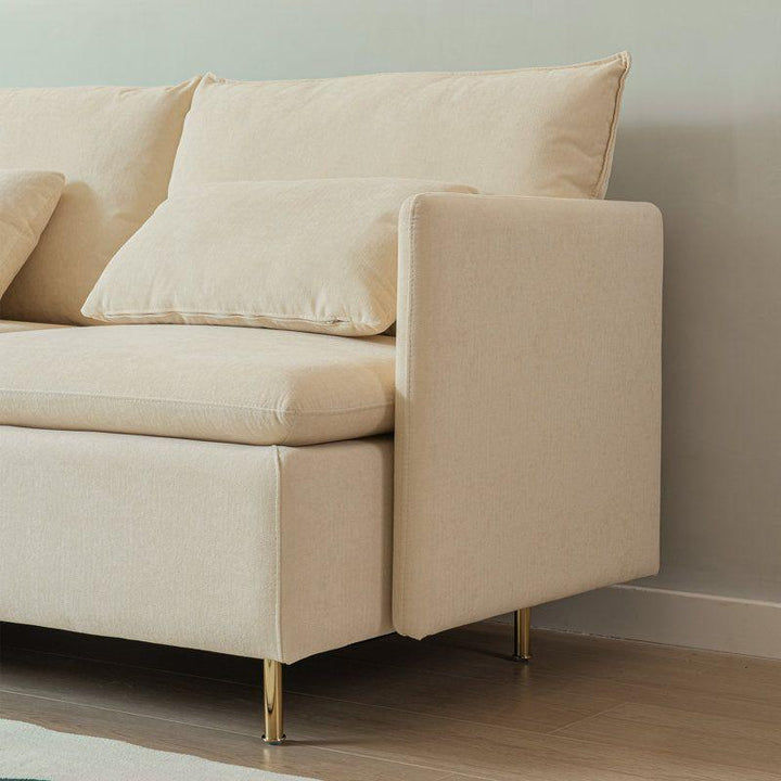 Modern Cozy Velvet L-Shape Sofa - 270x150x85x85 cm - By Alhome - Zrafh.com - Your Destination for Baby & Mother Needs in Saudi Arabia