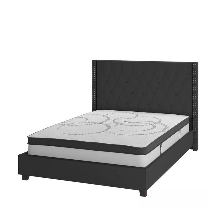 Supreme Comfort: Swedish Wood King Bed - Deluxe Grey Harmony (160x200x140) by Alhome - Zrafh.com - Your Destination for Baby & Mother Needs in Saudi Arabia