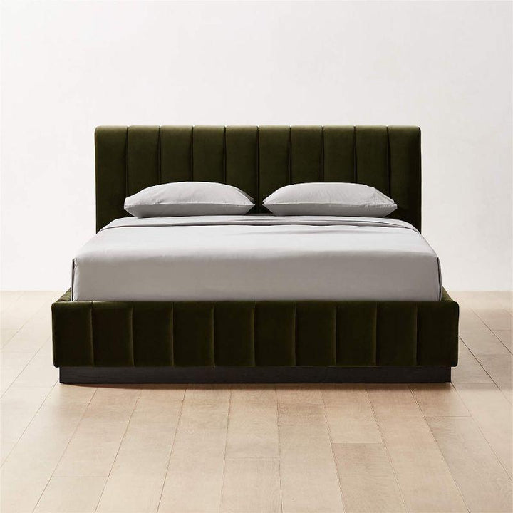 Royal Elegance: Swedish Wood King Bed - Majestic Green Harmony (160x200x140) by Alhome - Zrafh.com - Your Destination for Baby & Mother Needs in Saudi Arabia