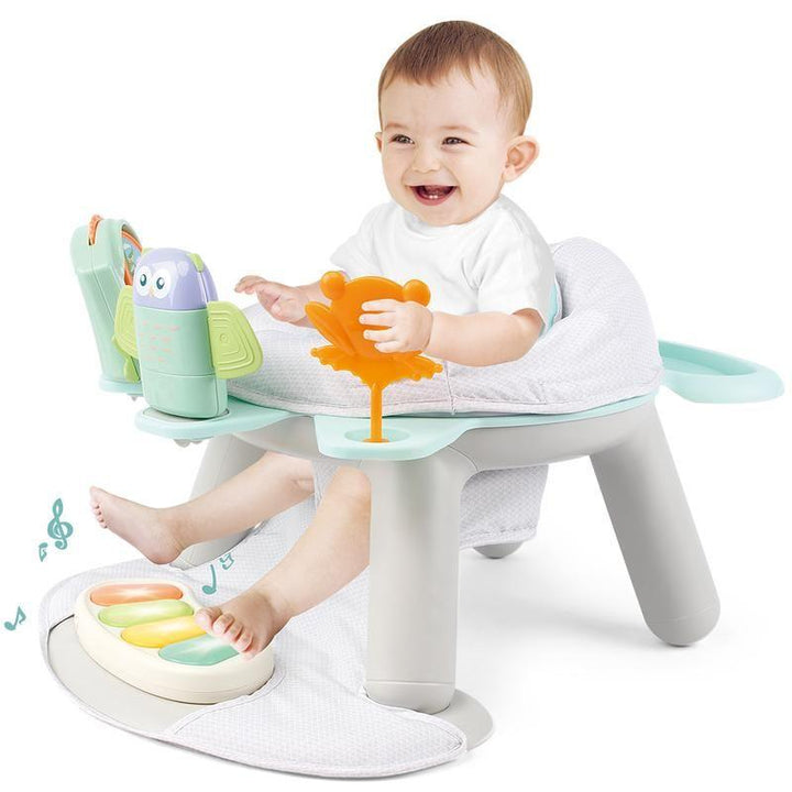 Teknum 2in1 Dining Chair Toddler Play Seat With Pedal Piano - White - Zrafh.com - Your Destination for Baby & Mother Needs in Saudi Arabia