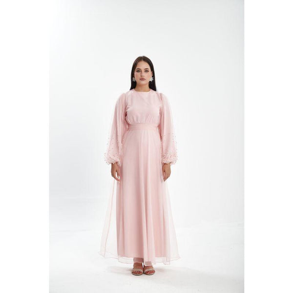 Londonella Women's Long Summer Dress With Flowing Long Sleeves - Pink - Lon100309 - Zrafh.com - Your Destination for Baby & Mother Needs in Saudi Arabia