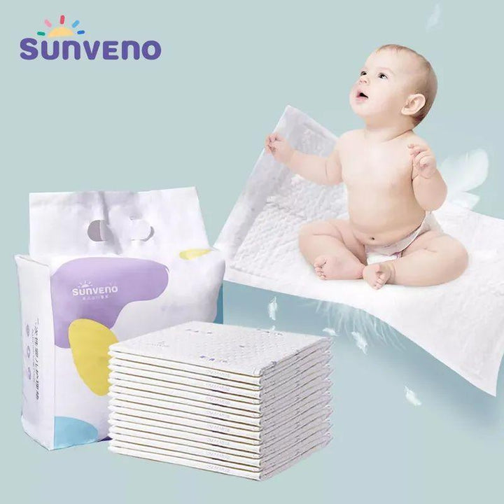 Sunveno Disposable Absorbent Changing Mat - Pack Of 20Pcs - White - Zrafh.com - Your Destination for Baby & Mother Needs in Saudi Arabia