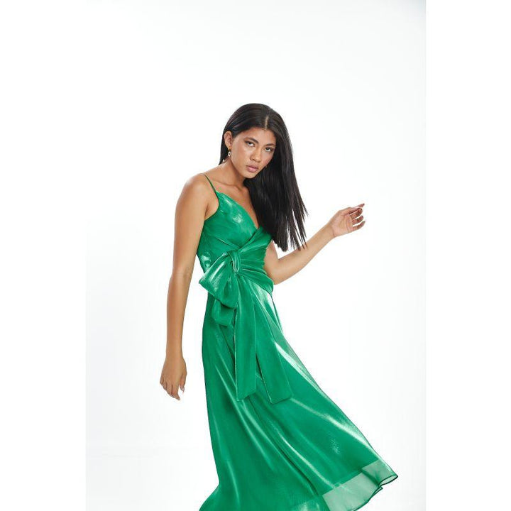 Londonella Women's Long Summer Dress With Straps Shoulders - Green - LON100288 - Zrafh.com - Your Destination for Baby & Mother Needs in Saudi Arabia