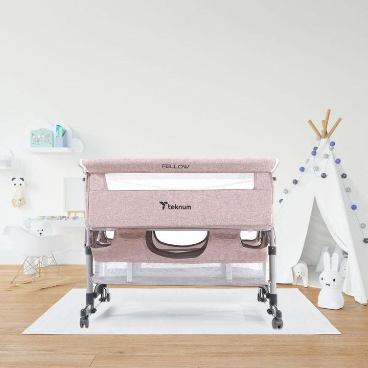 Teknum Twin Bedside Fellow Crib with two Storage Basket - ZRAFH