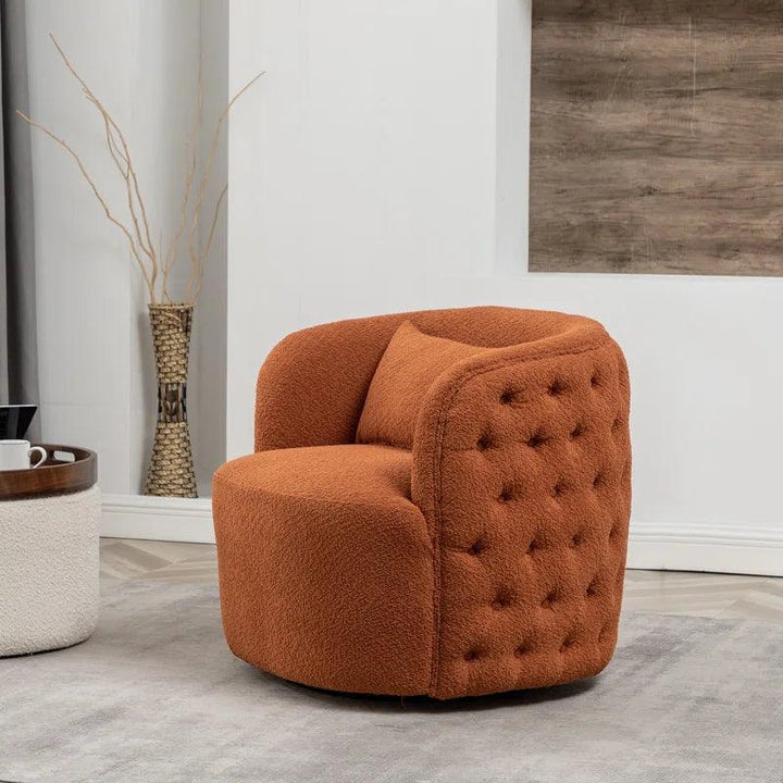 Rusted Orange Bouclé Chair for Vibrant Relaxation By Alhome - Zrafh.com - Your Destination for Baby & Mother Needs in Saudi Arabia