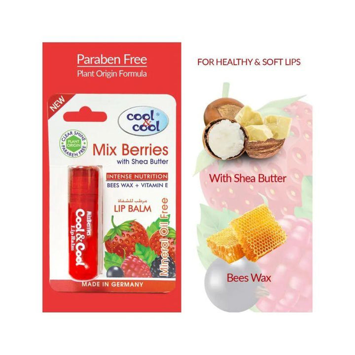 Cool & Cool Mix Berries with Shea Butter Lip Balm - 4.6g - Zrafh.com - Your Destination for Baby & Mother Needs in Saudi Arabia