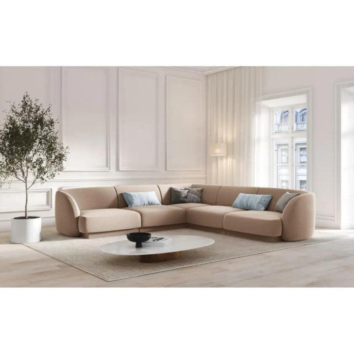 Elegant Velvet Corner Sofa - 312x312x85x85 cm - By Alhome - Zrafh.com - Your Destination for Baby & Mother Needs in Saudi Arabia