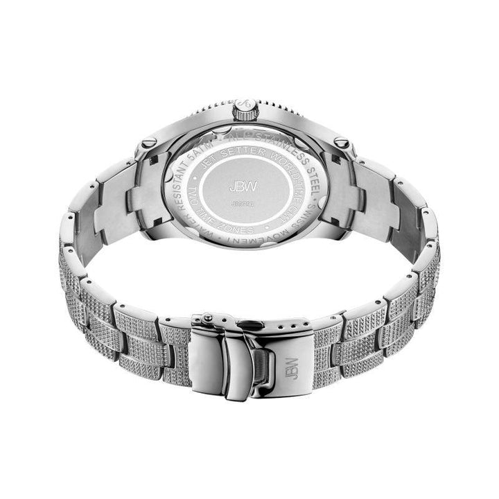 Jbw Jet Setter Gmt Quartz Watch 1.00 Ctw Diamond Men's Watches - Silver - J6370 - Zrafh.com - Your Destination for Baby & Mother Needs in Saudi Arabia